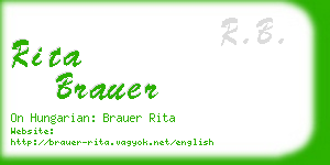 rita brauer business card